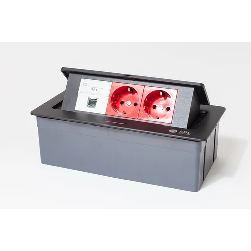 Люк на 3 поста (45х45), металл, черный с пластиковой коробкой, IP40