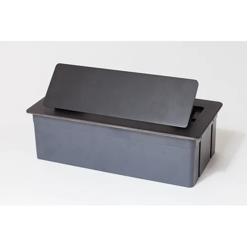 Люк на 3 поста (45х45), металл, черный с пластиковой коробкой, IP40