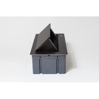 Люк на 3 поста (45х45), металл, черный с пластиковой коробкой, IP40