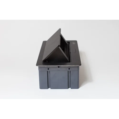 Люк на 3 поста (45х45), металл, черный с пластиковой коробкой, IP40