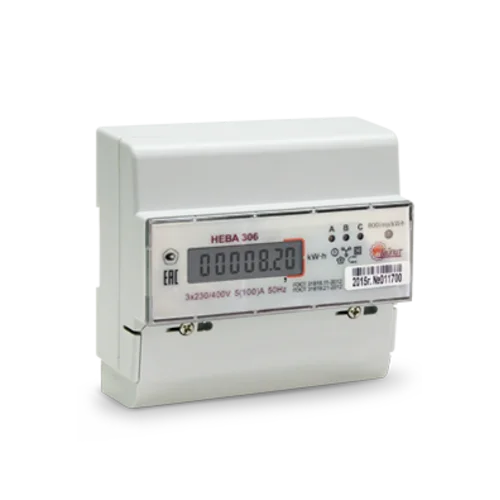 Счетчик "НЕВА" 306 0,5T0 5(10) трехфазный, однотарифный
