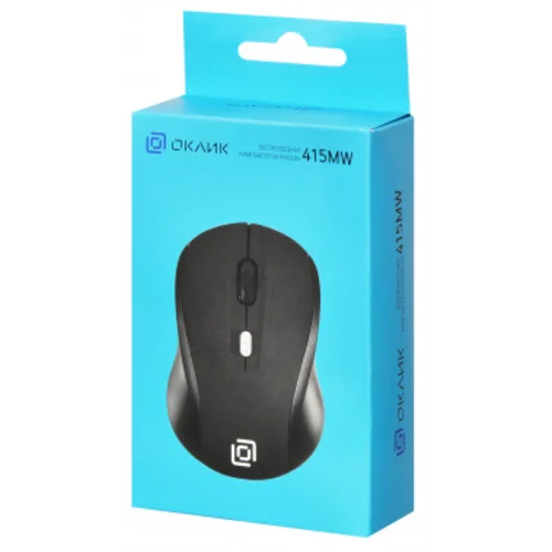 Мышь Оклик 415MW черный оптическая (1600dpi) беспроводная USB для ноутбука (4but)