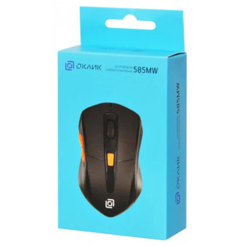 Мышь Оклик 585MW черный оптическая (1600dpi) беспроводная USB для ноутбука (6but)