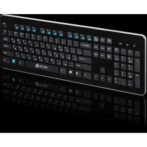 Клавиатура Оклик 870S черный USB беспроводная slim Multimedia