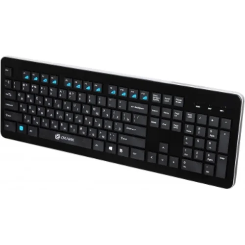 Клавиатура Оклик 870S черный USB беспроводная slim Multimedia