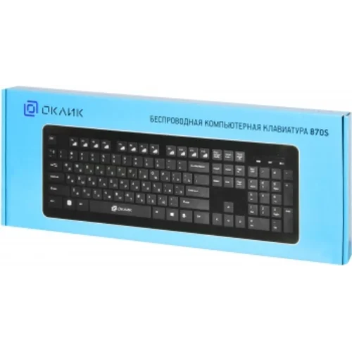 Клавиатура Оклик 870S черный USB беспроводная slim Multimedia