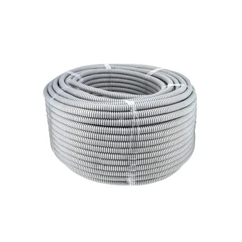 Труба гофрированная ПВХ d32мм с протяжкой сер. (уп.50м)