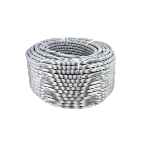 Труба гофрированная ПВХ d40мм с протяжкой сер. (уп.25м)