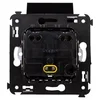 Розетка 1-м СП 2мод. Avanti "Черный квадрат" 16А IP41 2P+E защ. шторки с крышкой черн. DKC 4402013