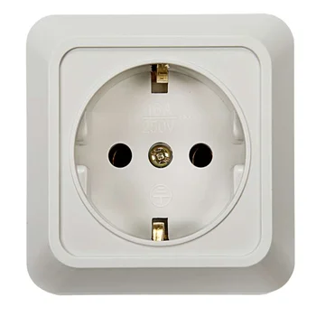 Розетка 1-м BOLLETO с заземл. накл. 7028 бел. ASD / IN HOME 4680005959792