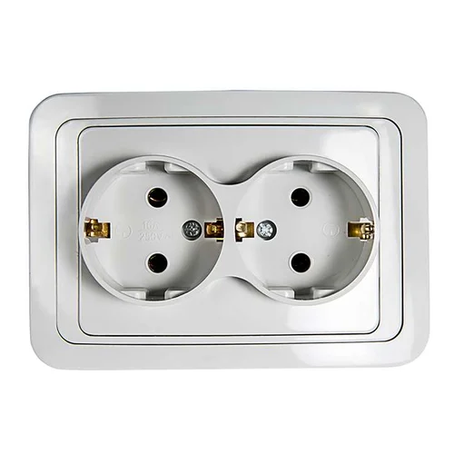 Розетка 2-м CLASSICO с заземл. 2128 бел. ASD / IN HOME 4680005959921