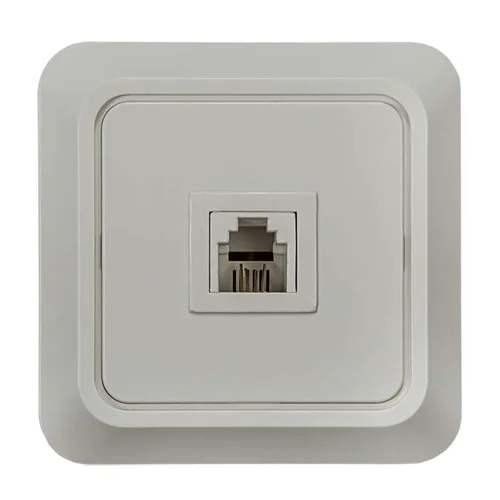 Розетка телефонная 1-м СП Bolleto 7034 16А IP20 бел. ASD / IN HOME 4690612000398