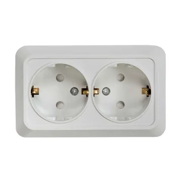 Розетка 2-м BOLLETO защ. шторки с заземл. накл. 7128х бел. ASD / IN HOME 4690612000961