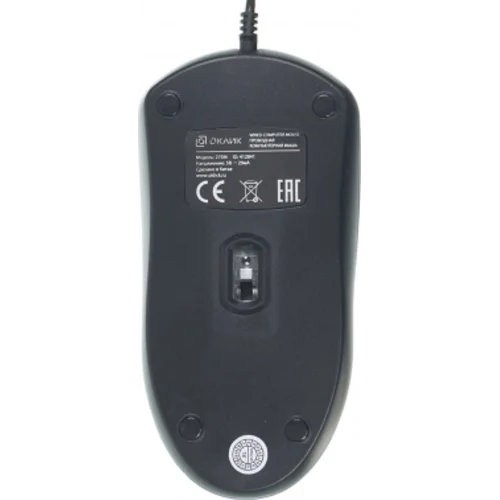 Мышь Оклик 275M черный оптическая (1200dpi) USB (3but)