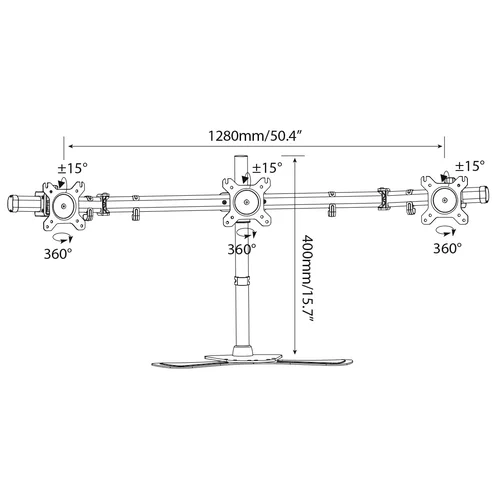 Кронштейн для мониторов Cactus CS-VM-MP330S-AL серебристый 15"-24" макс.8кг настольный наклон