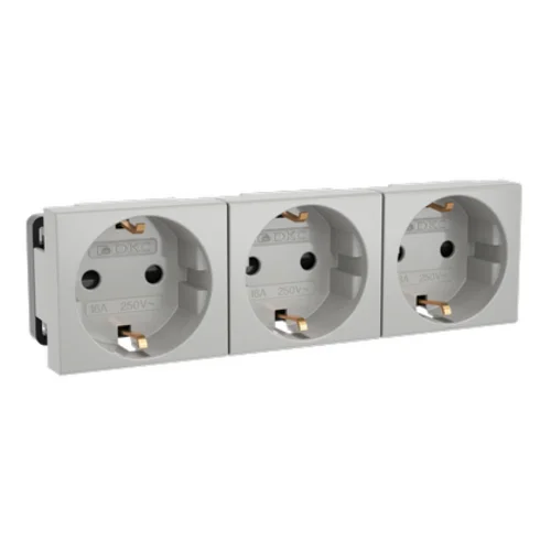 Розетка 3-м Viva 16А IP20 сер. DKC 45023