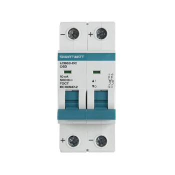 Модульный автоматический выключатель SMARTWATT PDE LCB63H-DC-C63/2, 63 А, 2P, кривая C, 10 кА