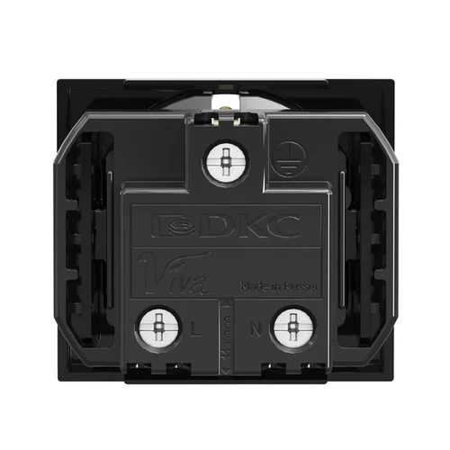 Розетка 1-м 2мод. Viva 16А IP20 2P+E с заземл. защ. шторки черн. DKC 45205