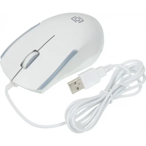 Мышь Оклик 245M белый оптическая (1000dpi) USB (3but)