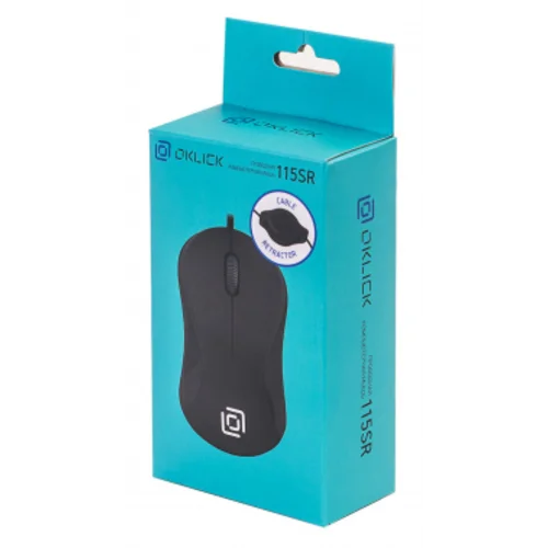 Мышь Оклик 115SR черный оптическая (1000dpi) USB для ноутбука (3but)