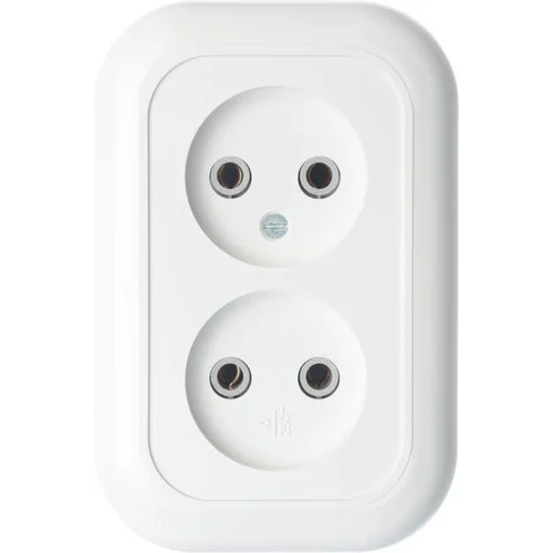 Розетка 2-м СП Валентина РС10-393 10А IP20 бел. Кунцево 5449