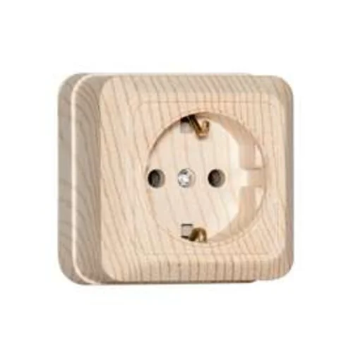 Розетка 1-м ОП Олимп 16А с заземл. сосна UNIVersal 5560902