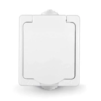 Розетка 1-м ОП Аллегро 16А с защ. крышкой защ. шторки с заземл. IP54 бел. UNIVersal 5563286