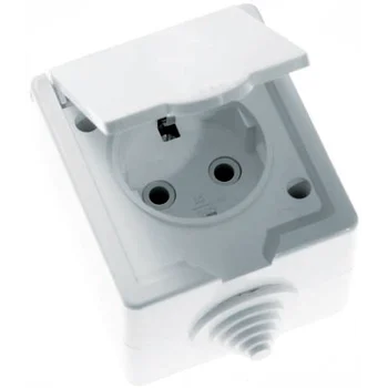 Розетка 1-м ОП РА16-660 16А IP44 с заземл. бел. Кунцево 5906