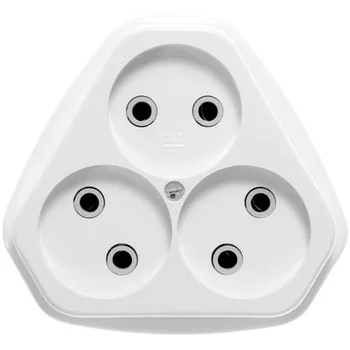 Розетка 3-м ОП РА10-387 10А IP20 бел. Кунцево 5920