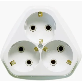 Розетка 3-м ОП РА10/16-833 16А IP20 с заземл. бел. Кунцево 5921