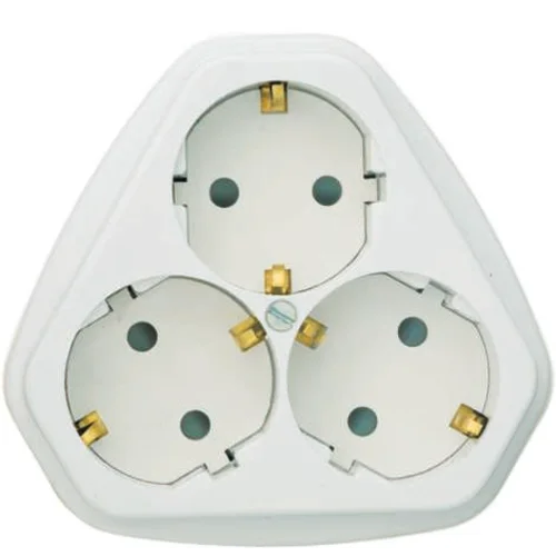 Розетка 3-м СП РС10/16-503 16А IP20 с заземл. защ. шторки бел. Кунцево 5930