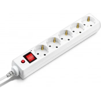 Сетевой фильтр Buro 500SH-1.8-W 1.8м (5 розеток) белый (коробка)