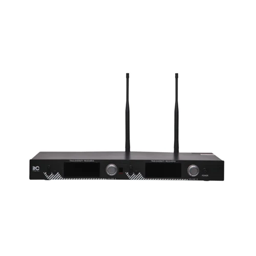 Система двухканальная радиомикрофонная ITC T-521UT, приёмник +1 ручной+1 петличный микрофоны