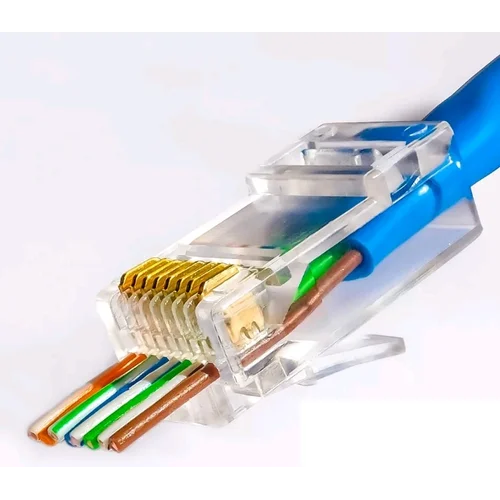 Коннектор RJ-45 (8p8c) cat.5е со сквозным отверстием EZNetko plug (8p8c) cat.5е неэкранированный