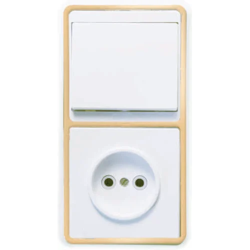 Блок БКВР-037 Бэлла (1-кл. выкл. + розетка) зол. Кунцево 5816