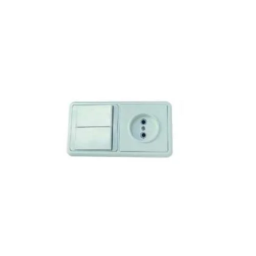 Блок БКВР-038 Бэлла (2-кл. выкл. + розетка) Кунцево 5827