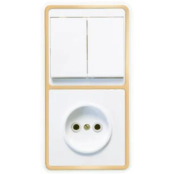 Блок БКВР-038 Бэлла (2-кл. выкл. + розетка) зол. Кунцево 5828