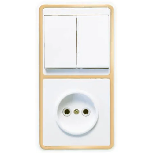 Блок БКВР-038 Бэлла (2-кл. выкл. + розетка) зол. Кунцево 5828