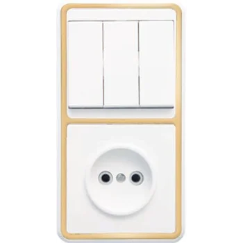 Блок БКВР-039 Бэлла (3-кл. выкл. + розетка) зол. Кунцево 5840