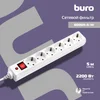 Сетевой фильтр Buro 600SH-5-W 5м (6 розеток) белый (коробка)
