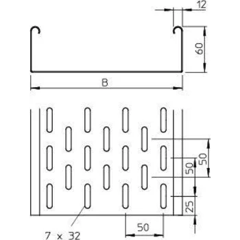 Лоток листовой перфорированный 150х60 L3000 сталь 1.5мм SKS 615 FS OBO 6056156