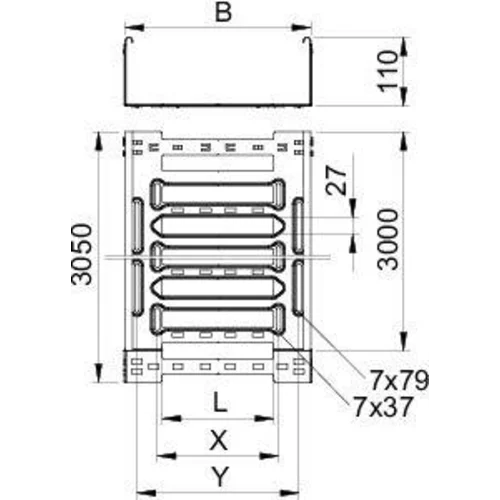 Лоток листовой перфорированный 200х110 L3050 сталь 1.5мм SKSM 120 FS OBO 6059618