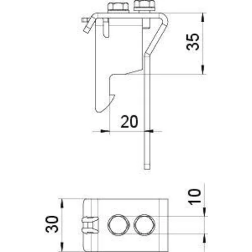 Скоба дистанционная для крышки 35х30AH 35 WS VA4301 OBO 6065477