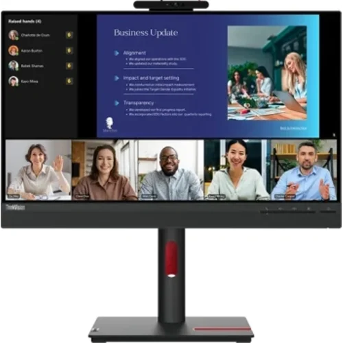 Монитор Lenovo 23.8" ThinkVision T24v-30 черный IPS LED 4ms 16:9 HDMI M/M Cam матовая HAS Piv 1000:1