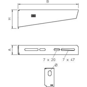 Комплект (консоль с опорой + болт) MWA 12 21 FS осн.210 оцинк. сталь OBO 6424732