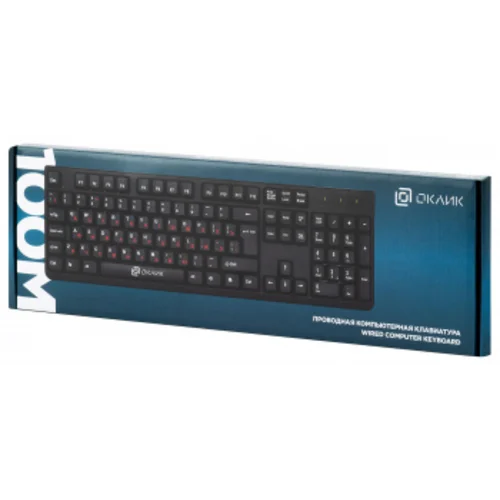 Клавиатура Оклик 100M HW3 черный USB (654570)