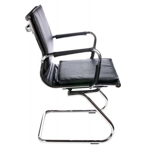 Кресло Бюрократ Ch-993-Low-V черный эко.кожа низк.спин. полозья металл хром