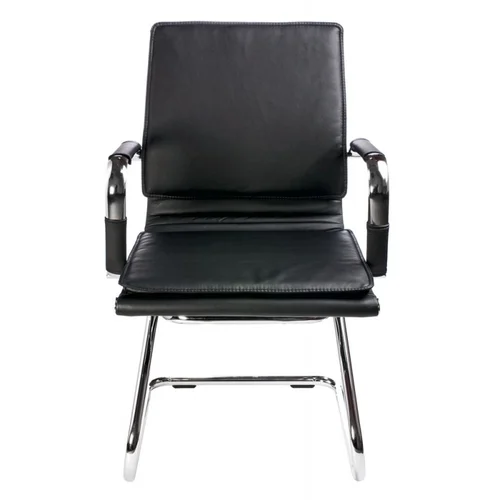 Кресло Бюрократ Ch-993-Low-V черный эко.кожа низк.спин. полозья металл хром