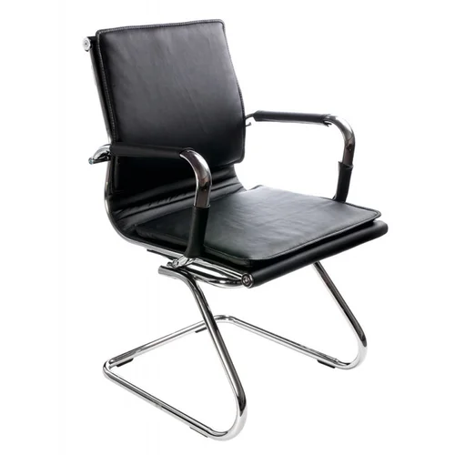 Кресло Бюрократ Ch-993-Low-V черный эко.кожа низк.спин. полозья металл хром