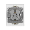 Розетка 2-м СП Etika 16А IP20 250В 2P+E с заземл. немецк. стандарт винт. клеммы в сборе алюм. Leg 67